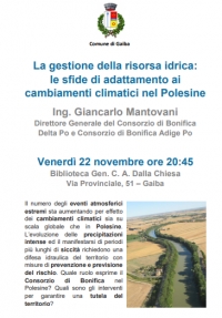 La gestione della risorsa idrica: le sfide di adattamento ai cambiamenti climatici nel polesine