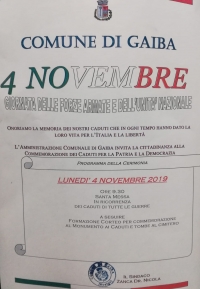 4 NOVEMBRE 2019 - COMMEMORAZIONE CADUTI